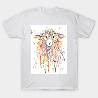 Cute Fluffy Brown Sheep painting T-Shirt